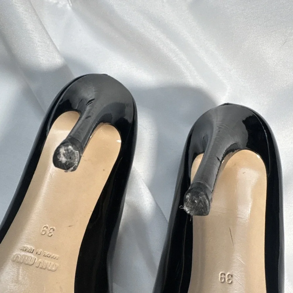 Mui Mui Black Suede High Heel Shoes Sz 39 - Picture 8 of 12